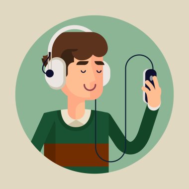 Müzik dinlerken kulaklık erkekte