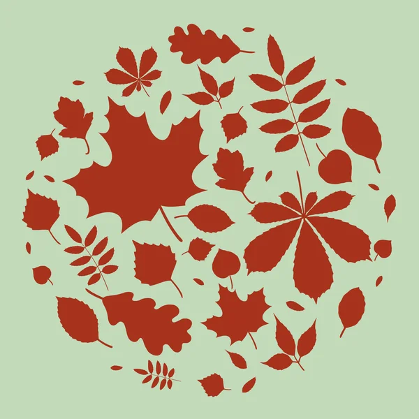 Силуэты осенних листьев — стоковый вектор
