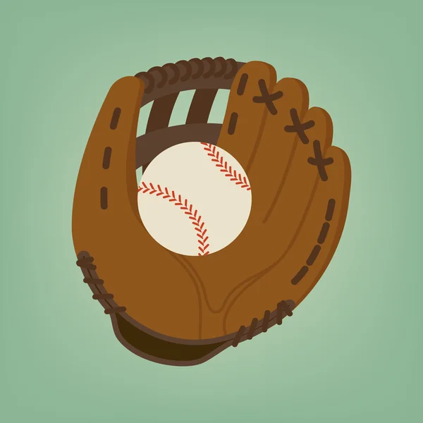 Baseball glove with ball — Stock Vector