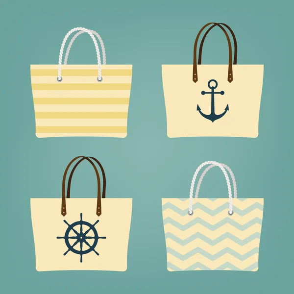 Bolsos de playa — Vector de stock