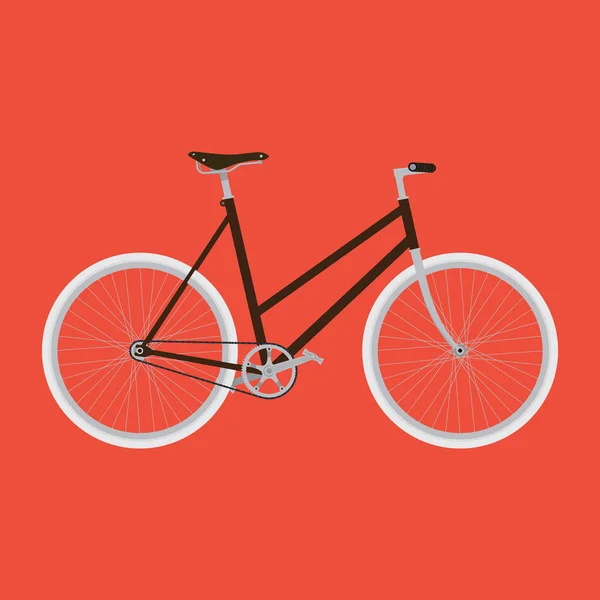 Sabit Dişli siyah Bisiklet — Stok Vektör