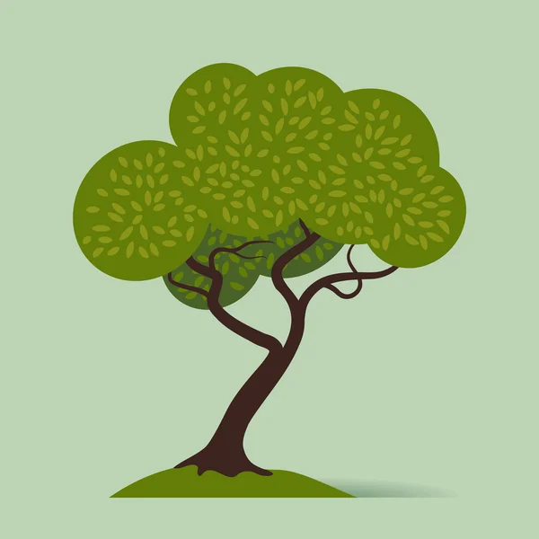 Kreslený křivý strom — Stockový vektor