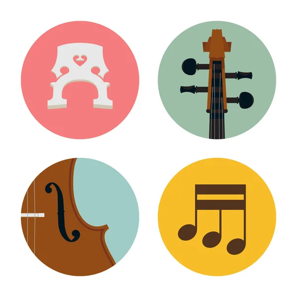 Klassiska cello ikoner — Stock vektor