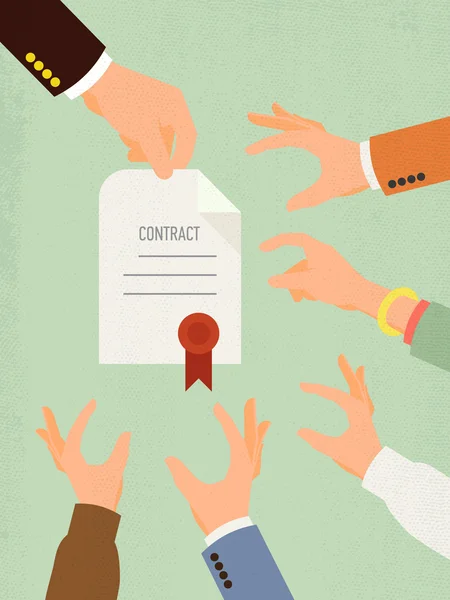 Contract to applicant hands. — Stock Vector
