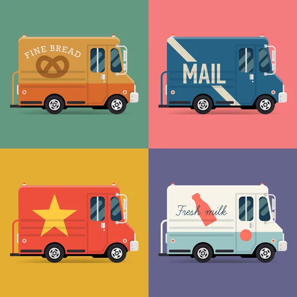 Local delivery service vans. — Stock Vector