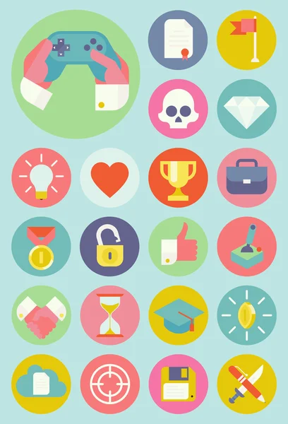 Gamification strategy in business icons. — Stock Vector