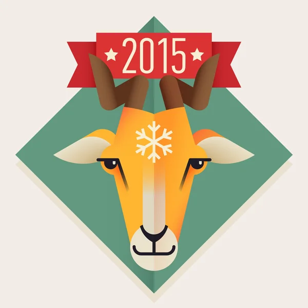 New 2015 year symbol goat. — Stock Vector