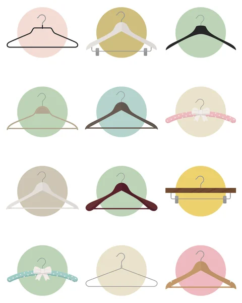 Perchas de ropa iconos — Vector de stock