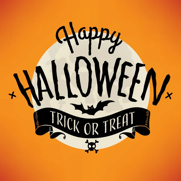 Mensaje de felicitación "Feliz Halloween" — Vector de stock