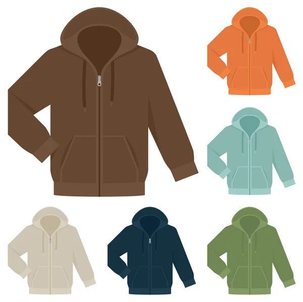 Sudaderas con capucha de diferentes colores — Vector de stock