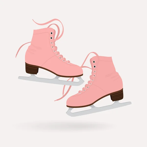 Patines de hielo rosa para damas . — Vector de stock
