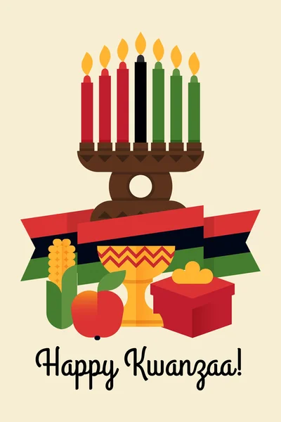 Happy Kwanzaa candles — Stock Vector