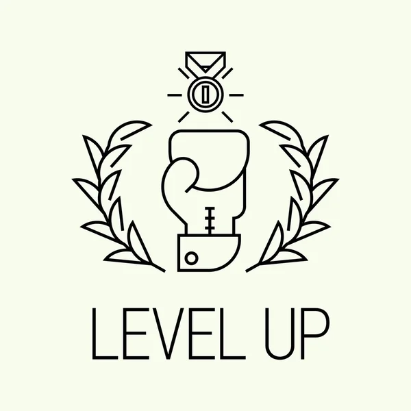 Trendy level up minimalistic icon — Stock Vector