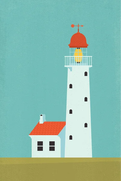 Faro blanco lindo — Vector de stock