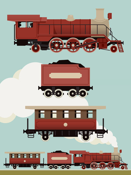 винтажный набор поездов
.