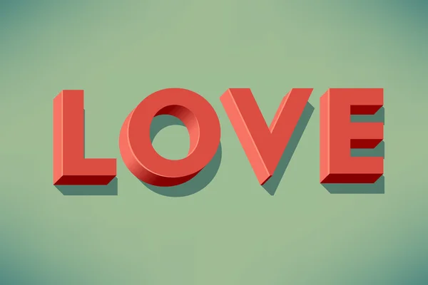 Volymetrisk bokstäver kärlek — Stock vektor