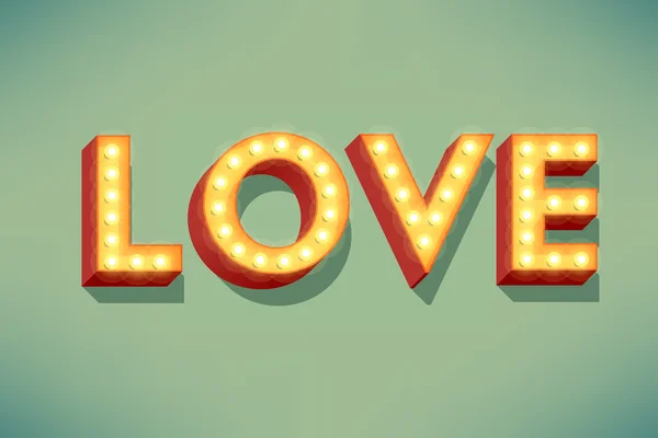 Letras de amor diseño retro — Archivo Imágenes Vectoriales