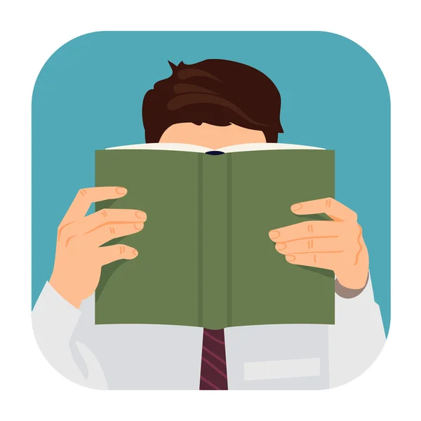 Man reading book — Stock Vector