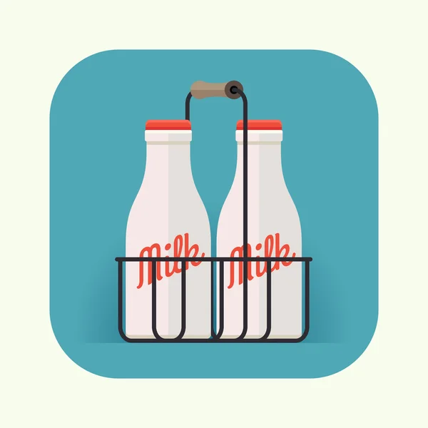Milk bottles icon — Stock Vector