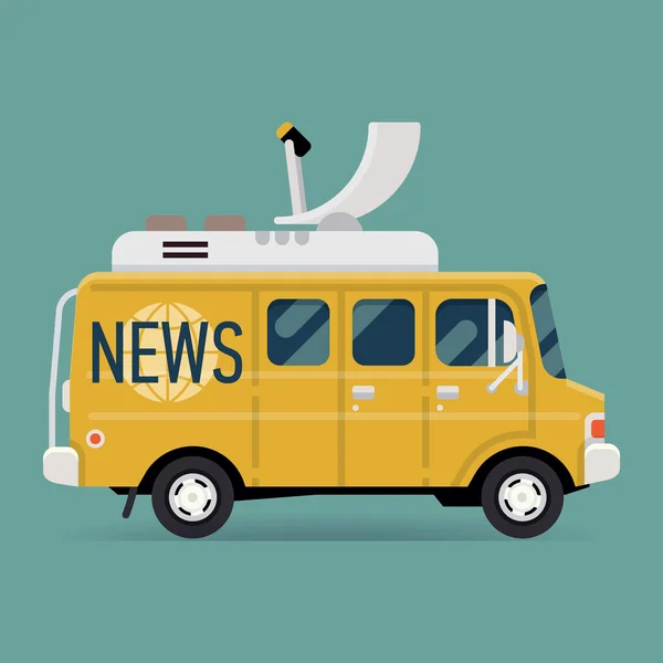 Live news wagon — Stock Vector