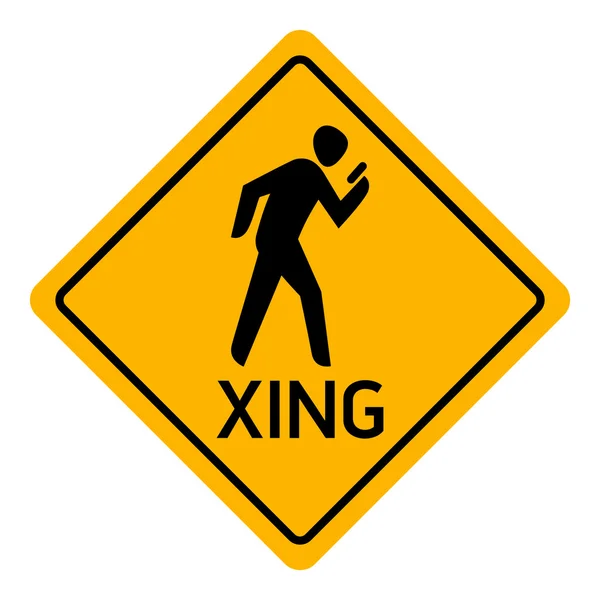 Cell phone crossing sign. — Stock Vector