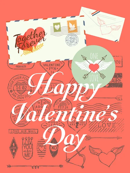 Walentynki plakat dzień — Wektor stockowy