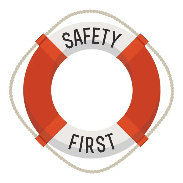 "Säkerhet första" livboj ikonen — Stock vektor