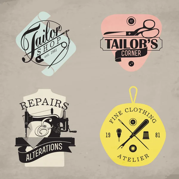 Insignes de boutique et d'atelier . — Image vectorielle