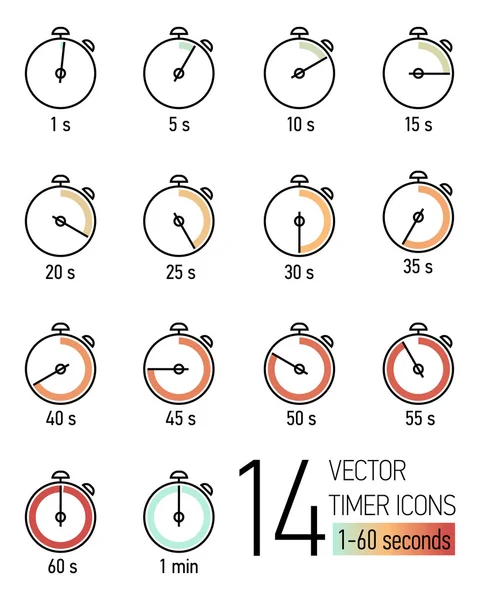 Ícones temporizadores — Vetor de Stock