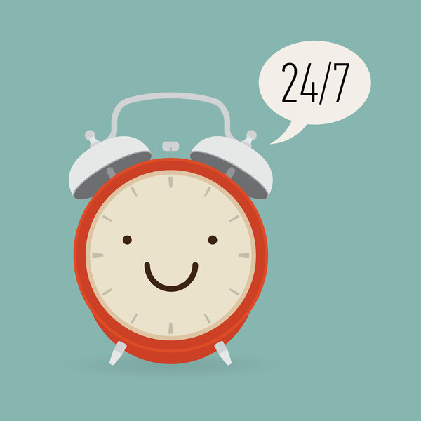 Alarm clock with twenty four seven