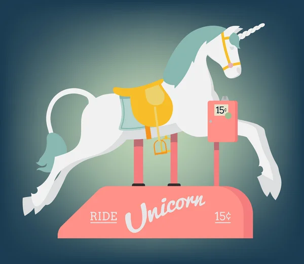 Unicorn coin opéré kiddie ride — Image vectorielle