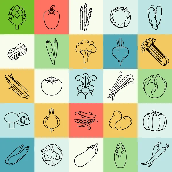 Contorno clip de verduras arte — Vector de stock