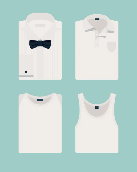 Vêtements hommes blancs . — Image vectorielle