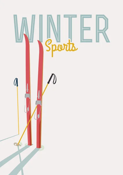 Ρετρό σκι αφίσας προώθησης — Διανυσματικό Αρχείο