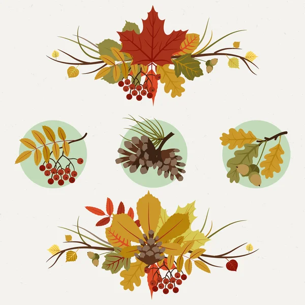 Elementos decorativos de otoño . — Vector de stock
