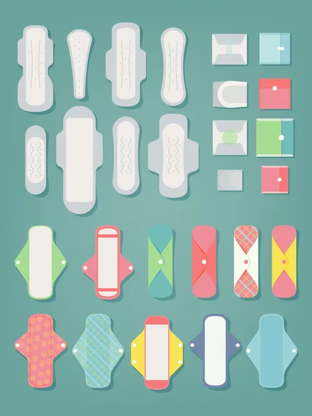 Sanitary pads icons — Stock Vector