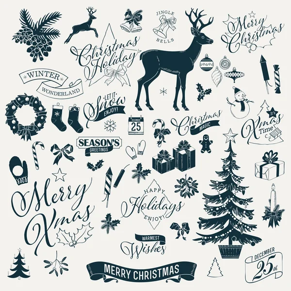 Christmas themed items — Stock Illustration Christmas themed items Vector Graphics