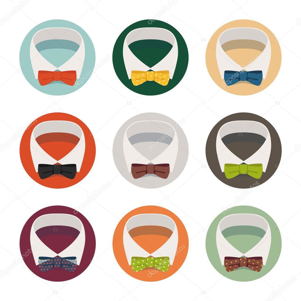 Collar with bow tie icons