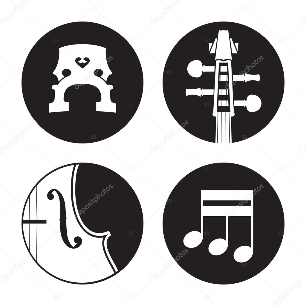 Classical acoustic guitar icons