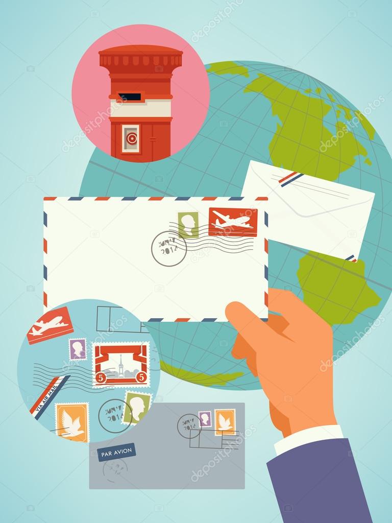 Worldwide airmail concept