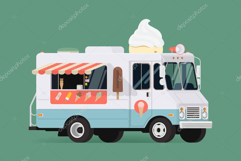 Ice cream van — Stock Vector © masha_tace 60821913