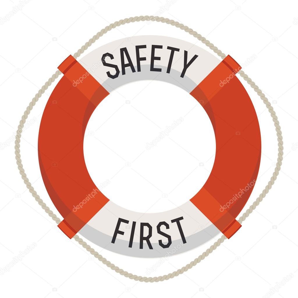 'Safety first' lifebuoy icon