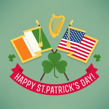 Mutlu Saint Patrick'ın bayrakları