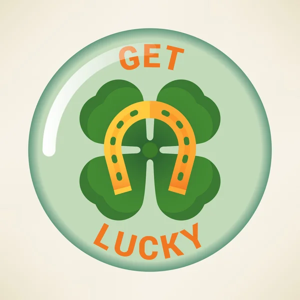 Hoja de trébol título 'Get Lucky' — Vector de stock