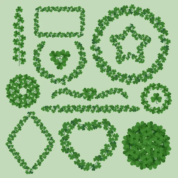 Clover leaves frames — Stock Vector