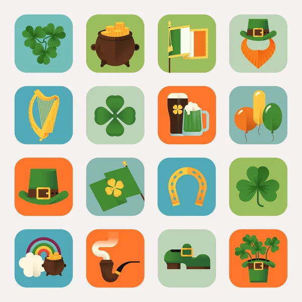 Iconos del día de San Patricio — Vector de stock