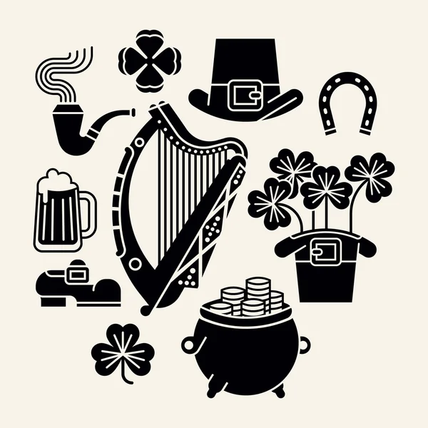 Happy Saint Patrick's Day items — Stock Vector