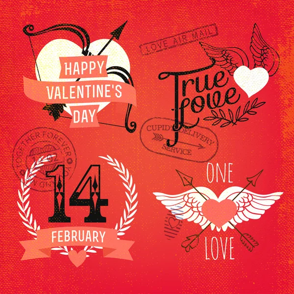 Artículos de decoración del día de San Valentín — Archivo Imágenes Vectoriales
