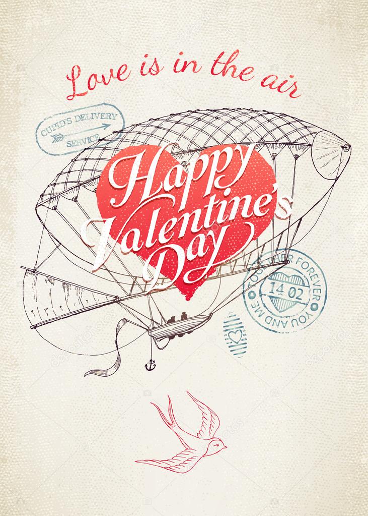 Saint Valentine's Day flying airship