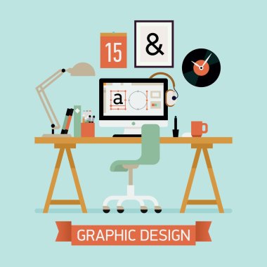 Graphic designer workplace